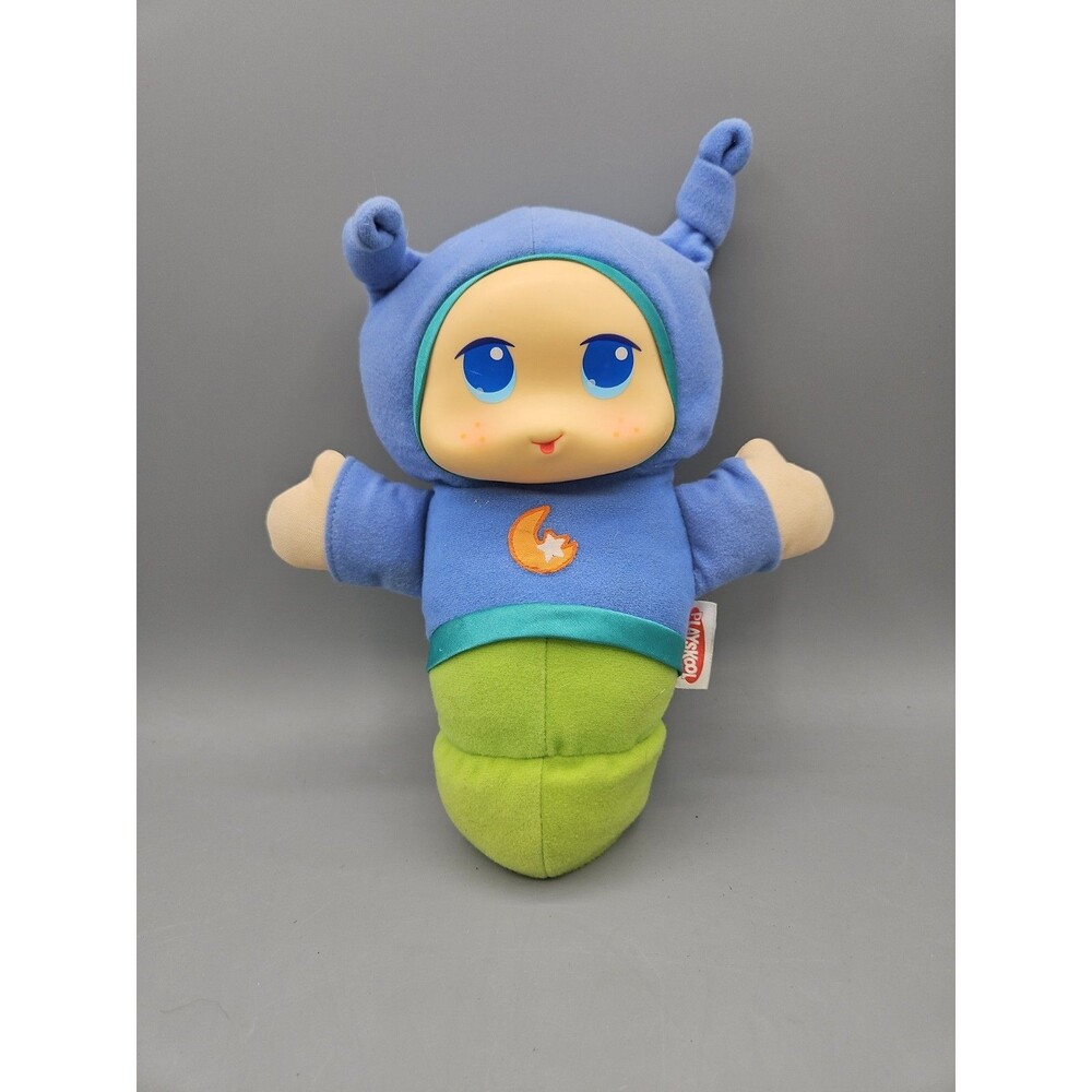Playskool Hasbro 2009 Blue Gloworm Glow Worm Music Toy 9" Plush CLEAN WORKS